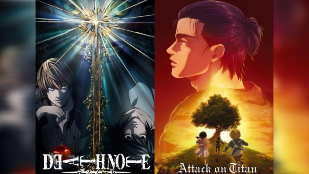 death note & attack on titan death note & attack on titan posters